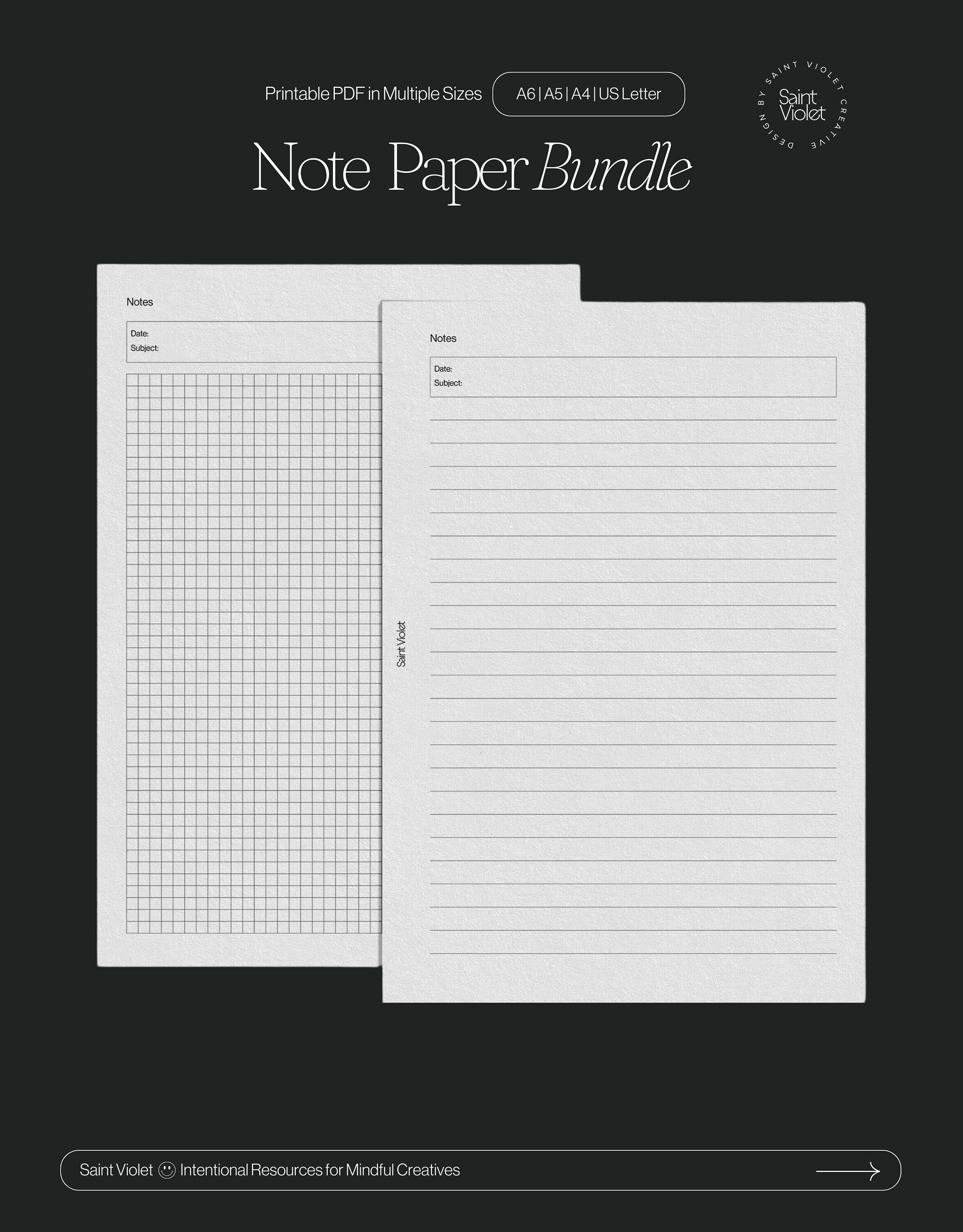 Printable Note Pages for Note Taking Template Printable Planner Inserts ...