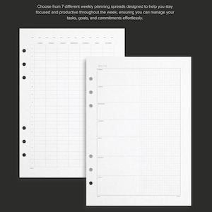 Weekly planning bundle includes weekly plan weekly plan grid MO2P grid and MO2P lined pages ideal for ADHD planning productivity tracking and task management in printable PDF format