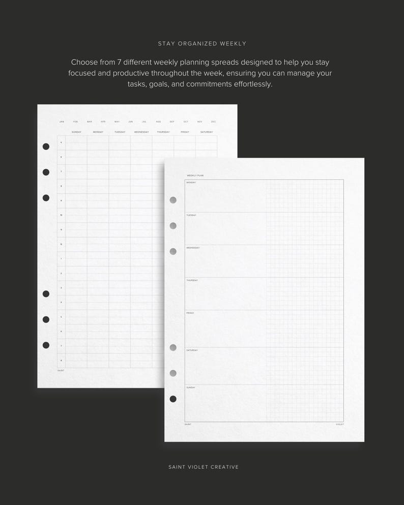 Weekly planning bundle includes weekly plan weekly plan grid MO2P grid and MO2P lined pages ideal for ADHD planning productivity tracking and task management in printable PDF format