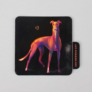 Liebe Hund WASSERDICHTE VINYL STICKER | Greyhound, Windhund, Lurcher, Whippet, Iggy