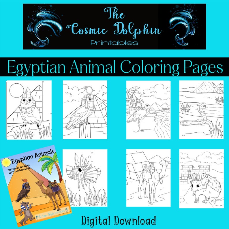 Egyptian Animals Coloring Pages - Etsy
