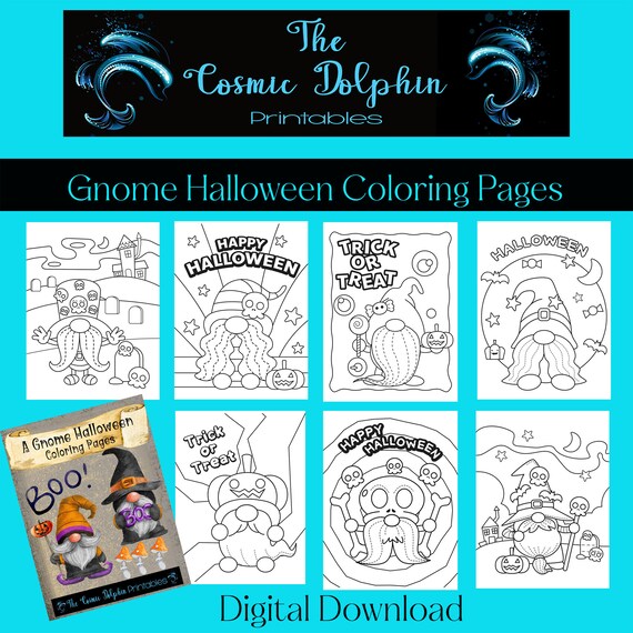 Gnome's Halloween Coloring Pages Digital Download - Etsy