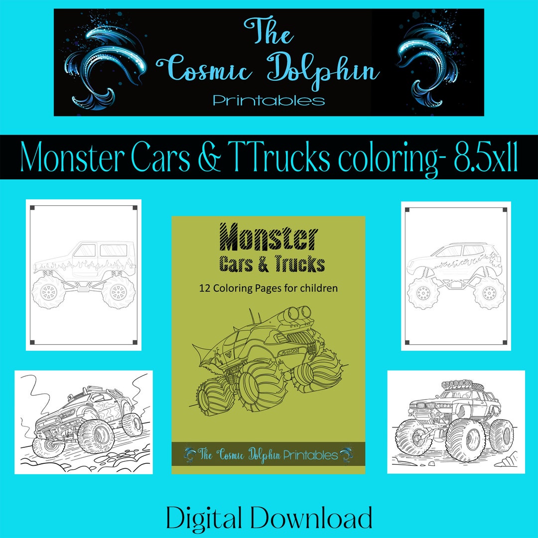 Monster Truck Coloring Pages 12 Monster Truck Images for Young Children ...