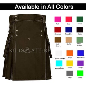 Men&#39;s Cotton Utility Kilt Scottish Handmade Deluxe Fashion Utility Kilts for Men & Women In Different Colors.