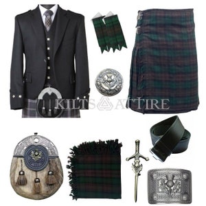 Men's Argyle Jacket  Scottish Wedding Outfit Thistle Style Kilt Dress Traditional Kilt Outfit Available in Various 50+ Tartan Colors.