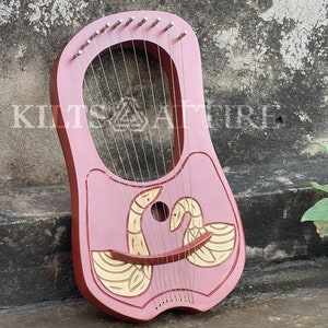 Rosewood Duck Lyre Harp Handmade Lyre Harp 10 Strings/Lyra Harp Free Bag, Strings Set And Key