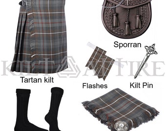 Conjunto de kilt escocés Conjunto de kilt de boda para hombre y vestido de 7 piezas Conjunto de kilt tradicional Disponible en varios más de 45 tartanes.