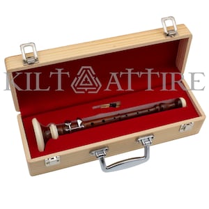 Wooden Chanter Tuneable Rosewood Bombard Chanter + 2 Reeds with Hard Case