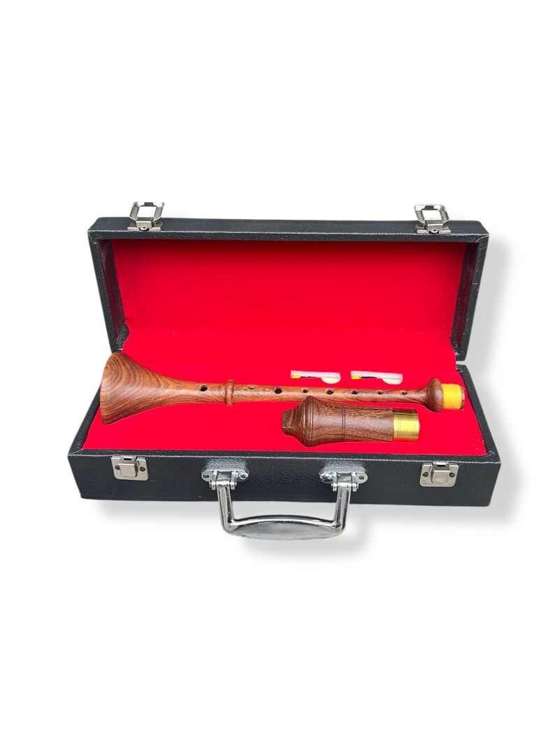 Rosewood RAUSCHPFEIFE Small Wooden Medieval Shawm Instrument With Two ...