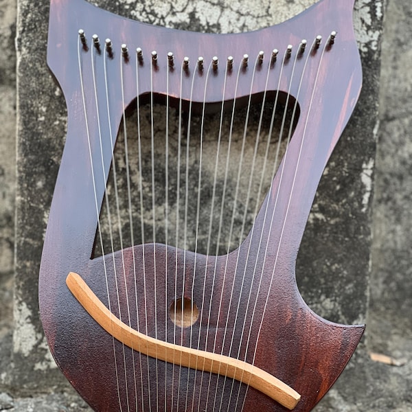 Lyre Harp 18 Strings Handmade Wooden Lyre Harp With Free Strings and Key