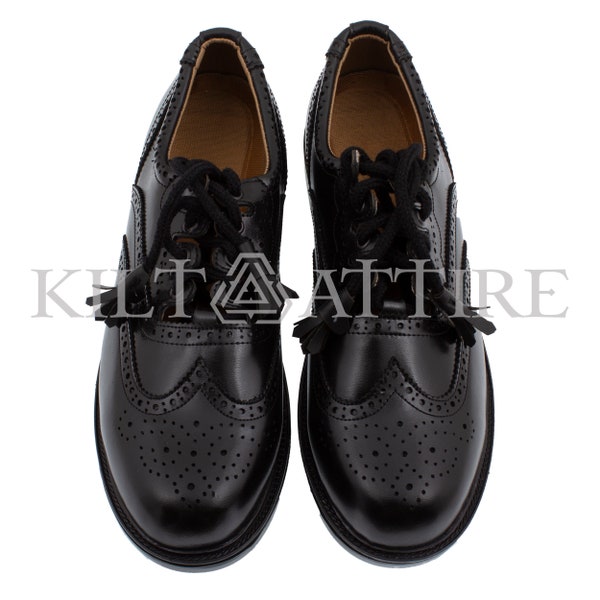 Scottish Ghillie Brogues Men's Kilt Leather Shoes With Leather Sole Sizes 5 -12