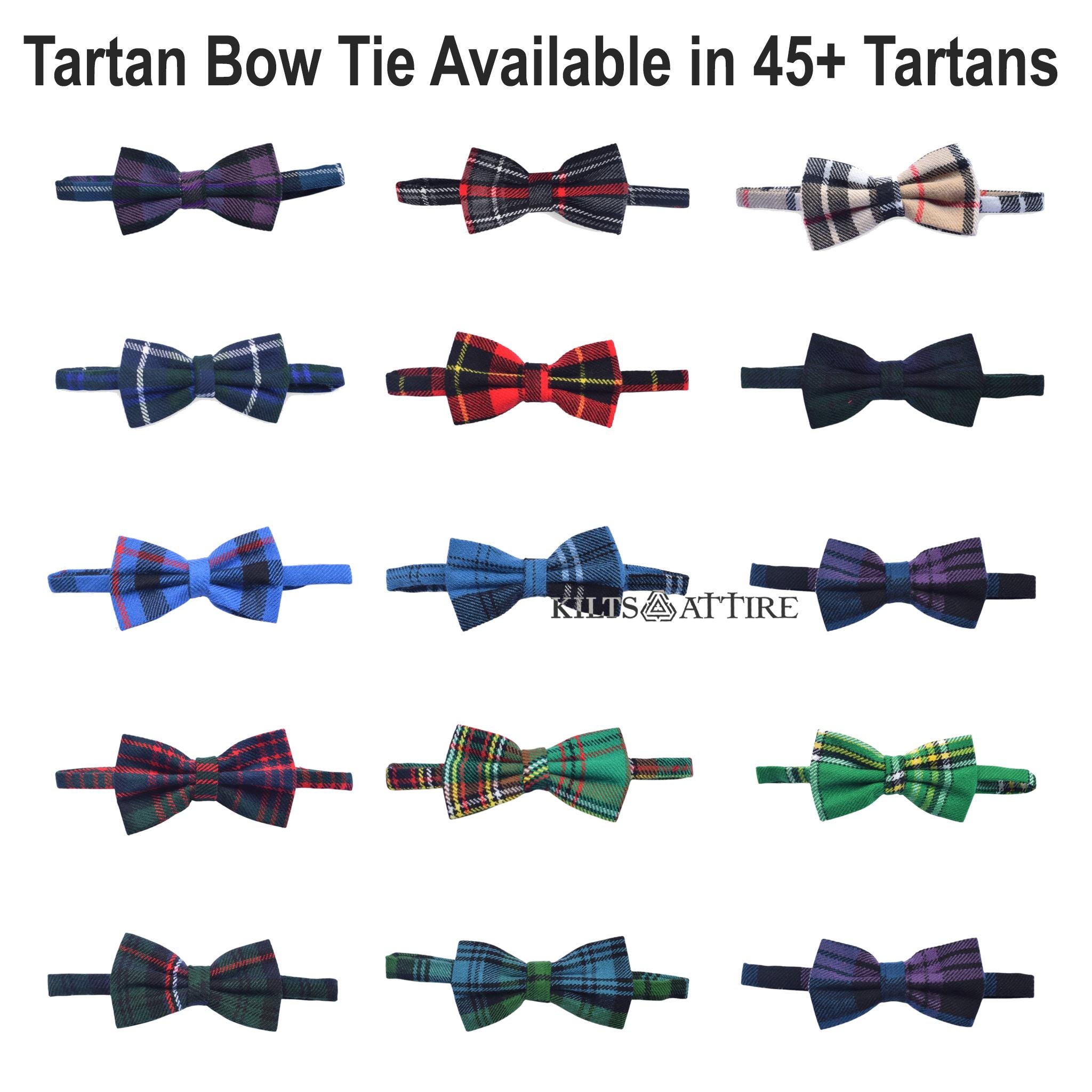 Bowtie Scottish Men's Handmade Tartan Bow Tie Available in 45+ Tartans