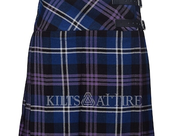 Knee-Length Tartan Kilt Skirt For Women - Black Pleated Style, 100% Acrylic 1 thumbnail image