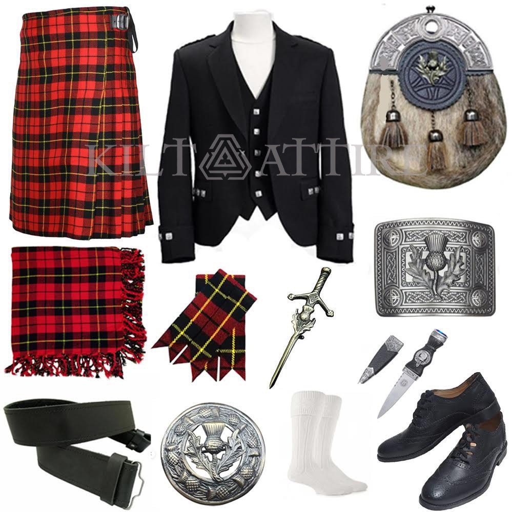 Mens Scottish Tartan Kilt Outfit To Hire - Lightweight Charcoal Tweed – Kilts4All