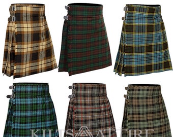 Men's Scottish 5 Yard Tartan Kilt Highland Traditional Wedding/Formal Wear Kilts Available in 45+ Tartans