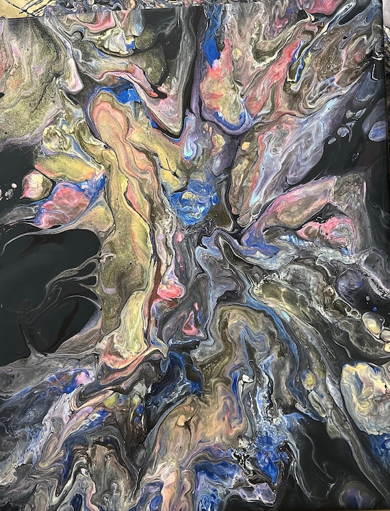 Go with the Flow: Dutch pour on 16”x20”x1” canvas