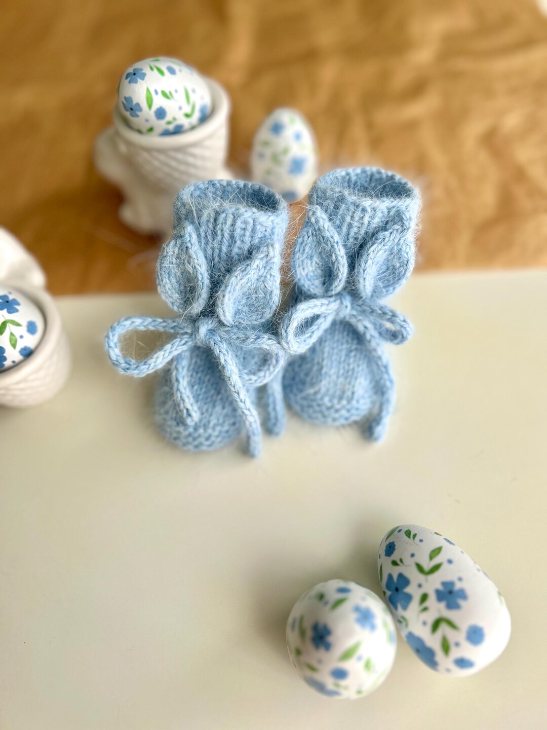 Hand-knit 100% Angora Bunny Booties – Soft Baby Shoes (0-3 Months) - Etsy