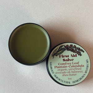 Comfrey Leaf, Plantain & Calendula, Salve, Organic, 1-2oz
