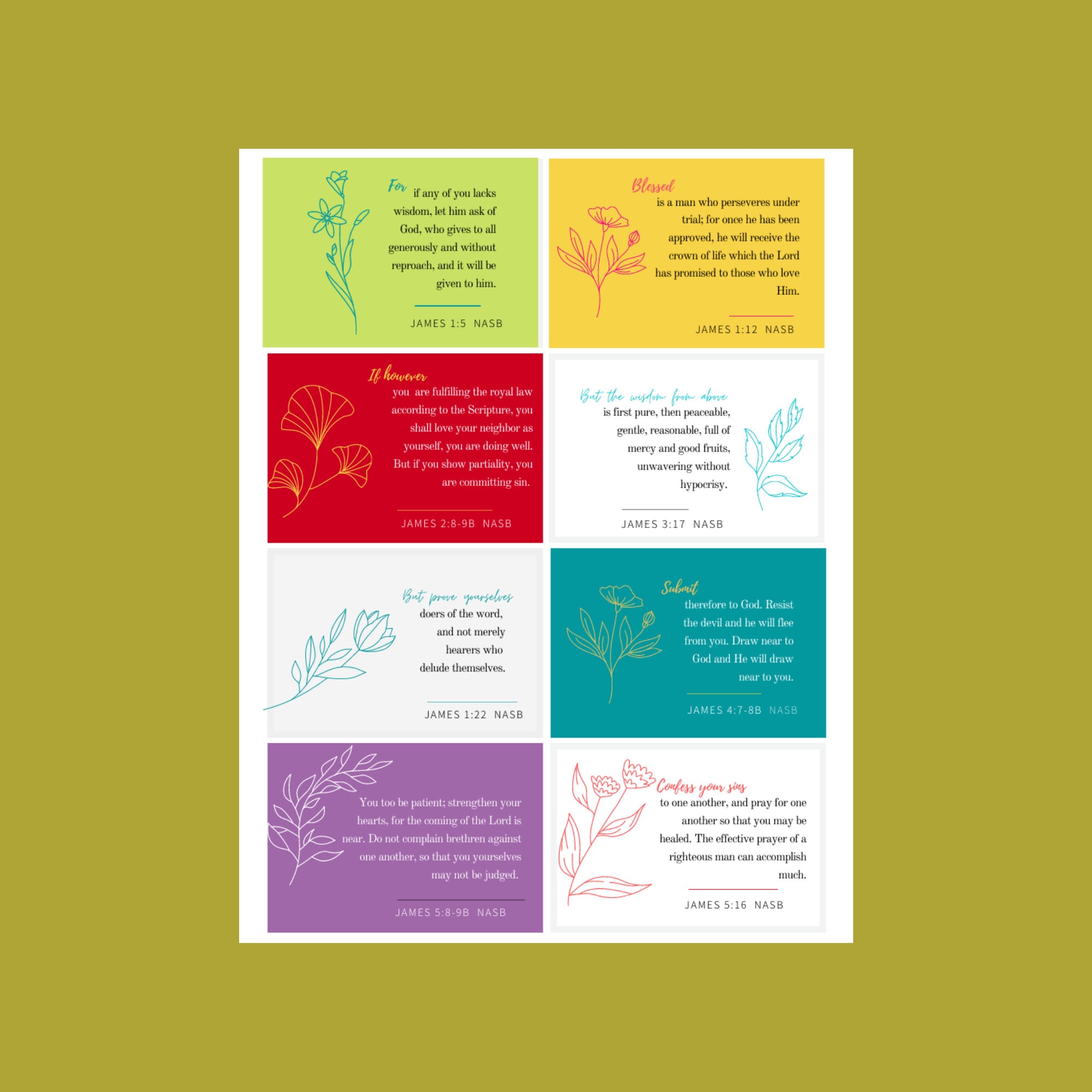 Scripture Cards Scripture Printable Instant Download Bible Verse Cards ...