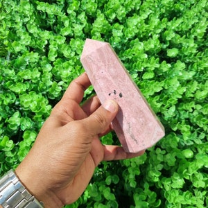Large Natural Rhodochrosite Obelisk Tower | Rhodochrosite Crystal Tower | Height 15.50Cm | Weight 710Grams | Home Decor | Gift For Her