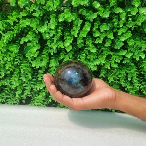Flashy Labradorite Sphere: Hand-Polished Gemstone (960 Grams)
