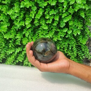 Flashy Labradorite Sphere: Hand-Polished Gemstone (830 Grams)