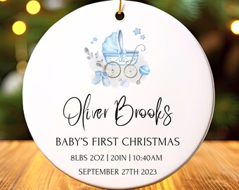 Personalized Baby's 1st Christmas Ornament, Custom Baby Ornament, Baby's First Christmas Ornament 2023,New Baby Gift, Baby Stroller Ornament