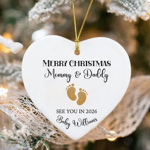 Expecting Parents Ornament | Merry Christmas Mommy and Daddy See You in 2027, Pregnancy Gift