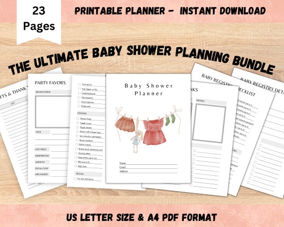 Printable Baby Shower Planner, Checklist, and Budget (PDF Download)