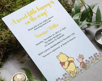 Winnie the Pooh Baby Shower Invitation, Gender Neutral (Digital Download)