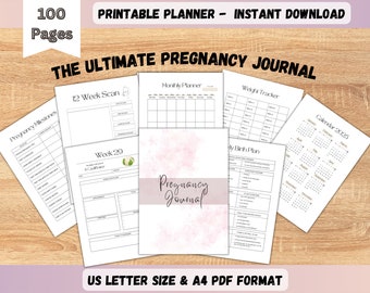 Printable Pregnancy Journal, Baby Planner, Expecting Mom Kit (PDF)