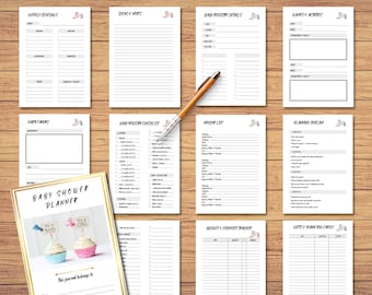 Baby Shower Planner, Checklist, Budget Tracker (Printable PDF)
