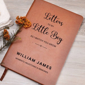 Letters to my Son Journal Pregnancy Journal Personalized Leather Journal Custom Journal Letters to Baby Boy Memory Book Baby Shower Gift