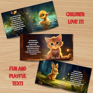 Puede incluir: Un libro para ni&ntilde;os con ilustraciones coloridas de un pato, un gato y un conejo. El libro presenta rimas sobre animales que sue&ntilde;an en una granja.