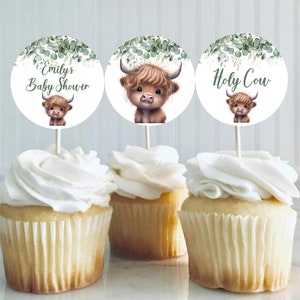 Highland Cow Windblown Edible Cake Topper Image ABPID57438 – A