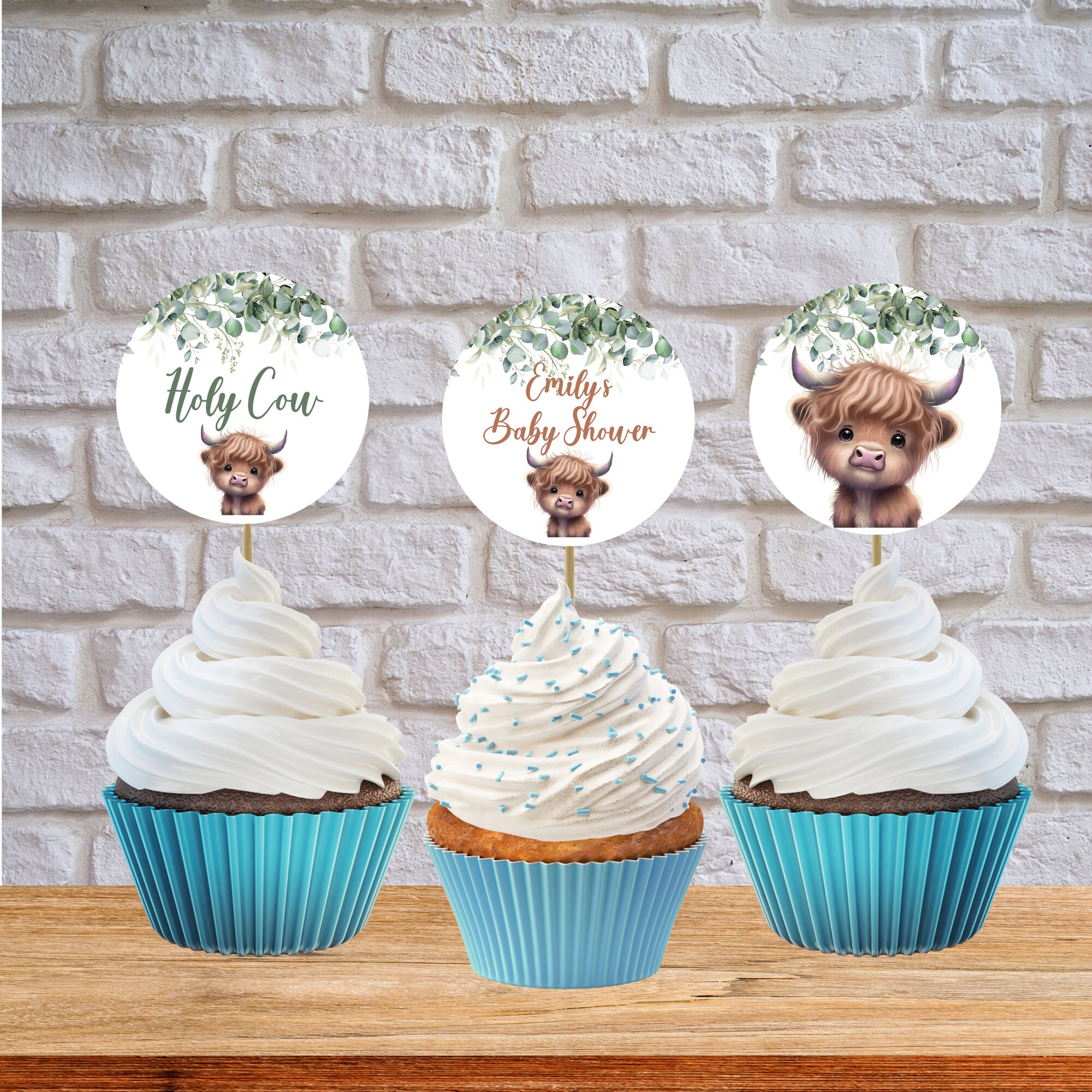 Childs Farm D24 Pack Cute Highland Cow Cupcake Toppers And Picks Birthday  And Baby Shower Cake Decorations7001 P 151668115 The Tiger Who Came To Tea, image size:2000x2000