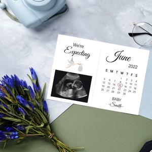 Pregnancy Announcement Grandparents, Parents Family Friend Baby Announcement Digital Template, Editable Instant Download