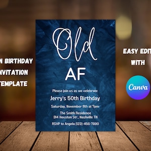 Editable Adult Birthday Invitation for Men, Funny Men Birthday Invite, 30th 40th 50th Birthday Men, Surprise Party Invite, Instant Download
