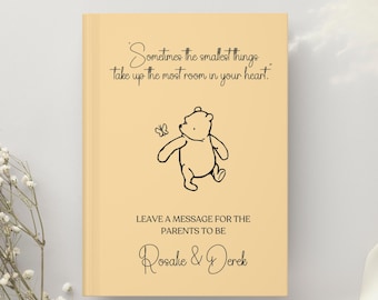 Winnie the Pooh Baby Shower Guest Book Baby Journal Custom Guest Book Personalized Name Journal Wishes for Baby Winnie Guest Book Pooh Bear