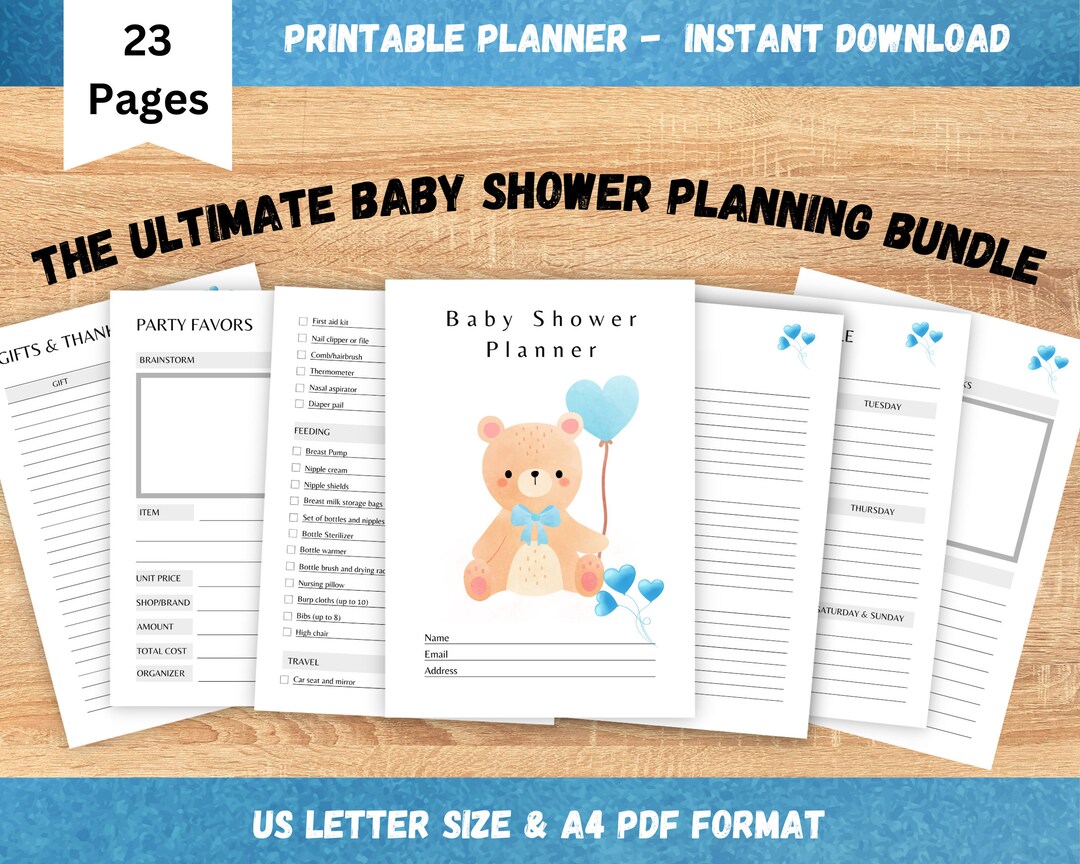 Baby Shower Planner, Printable PDF Baby Shower Planner, Baby Shower ...