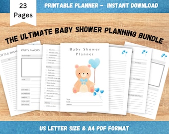 Baby Shower Planner, Checklist, Budget Tracker (Printable PDF)