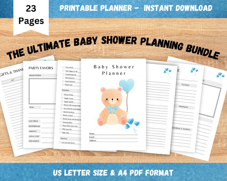 Baby Shower Planner Printable PDF Baby Shower Planner Baby - Etsy