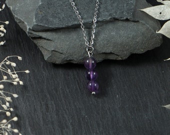 Gemstone Necklace | Amethyst Beaded Pendant | spiritual jewellery