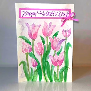 Individuell handgemalte Aquarell Karte – Blumendesign für jeden Anlass