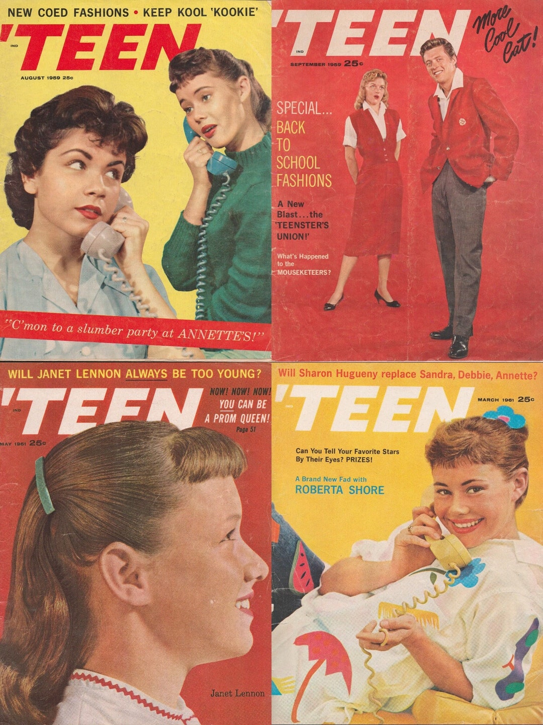 4 X Teen Magazines 1959 and 1961 PDF Digital Download Etsy