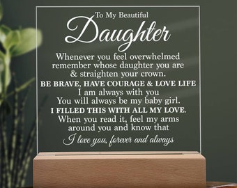 To My Beautiful Daughter - Straighten Your Crown - Acrylic LED Lamp