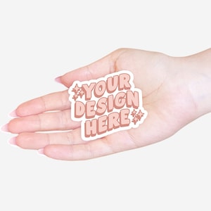 Decal Mockup, Cute Sticker Mockups, Isolated Hand Holding Sticker Mockup, Editable PSD PNG JPEG Instant Digital Download