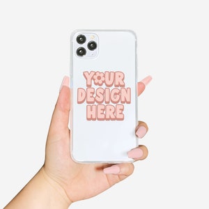 Clear Phone Case Mockup in PSD Photoshop File Format with Smart Object Layer, Clear iPhone Case Mock Up Stock Photo, Cute Phone Case Mockup