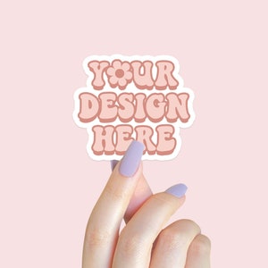 Decal Mockup, Cute Sticker Mockups, Isolated Hand Holding Sticker Mockup, Editable PSD PNG JPEG Instant Digital Download