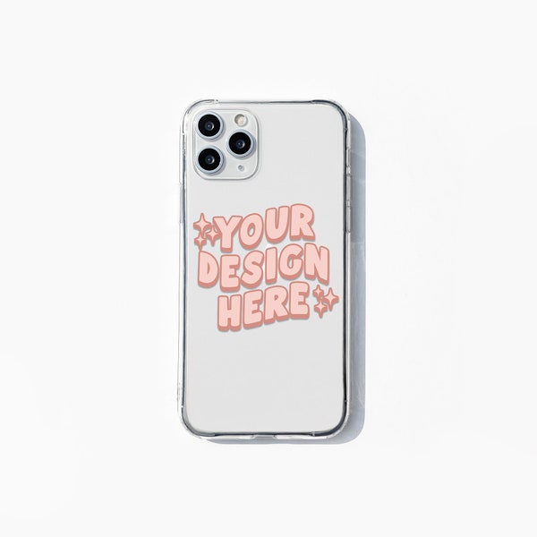 Clear Phone Case Mockup in PSD Photoshop File Format with Smart Object Layer, Clear iPhone Case Mock Up Stock Photo, Cute Phone Case Mockup